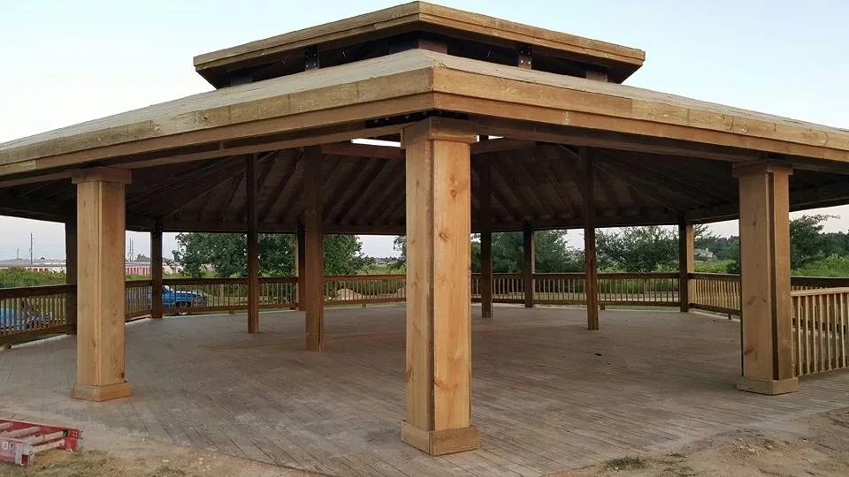 Gazebo structure over patio