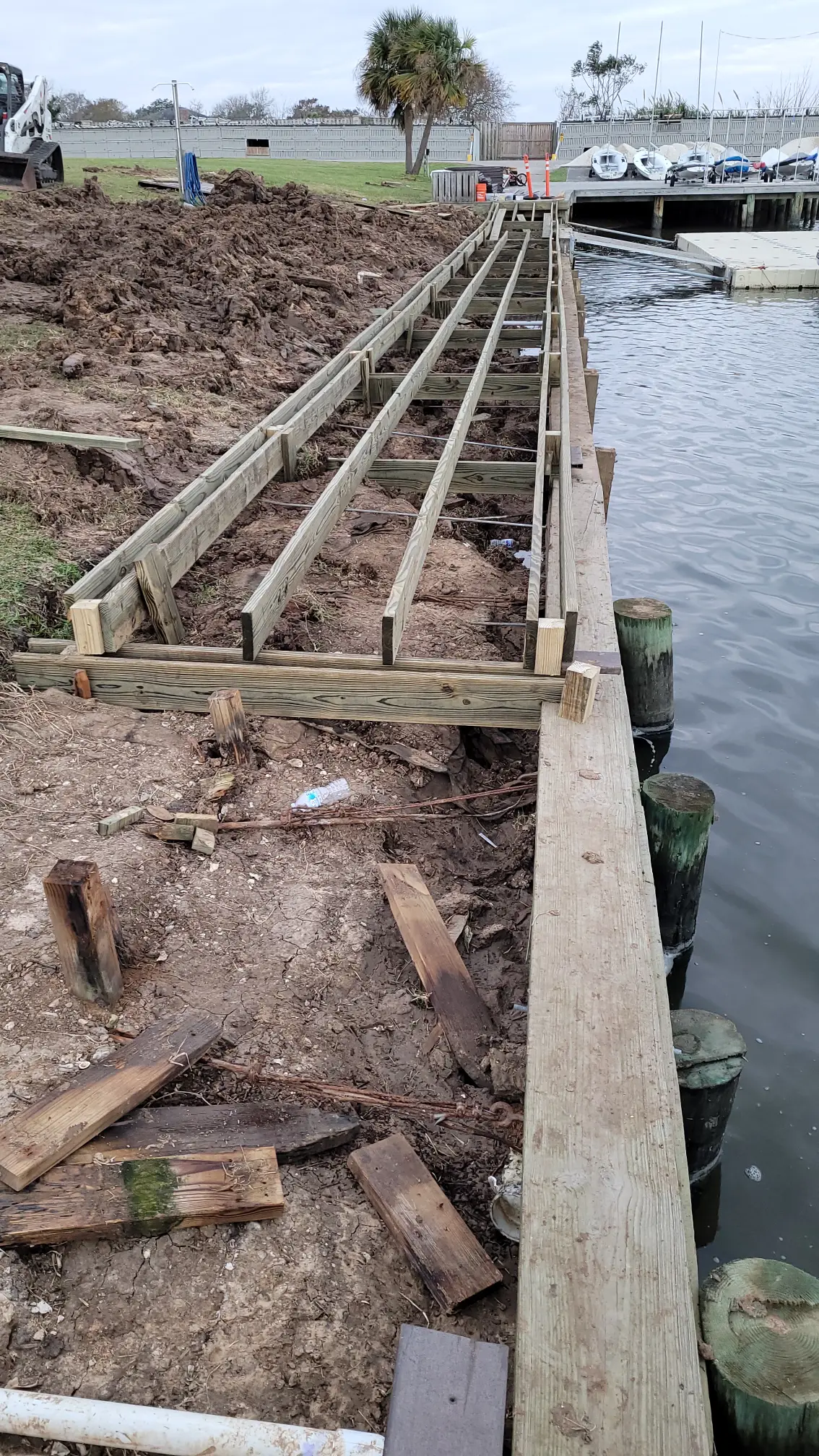 Boardwalk foundation at Houston Yacht Club