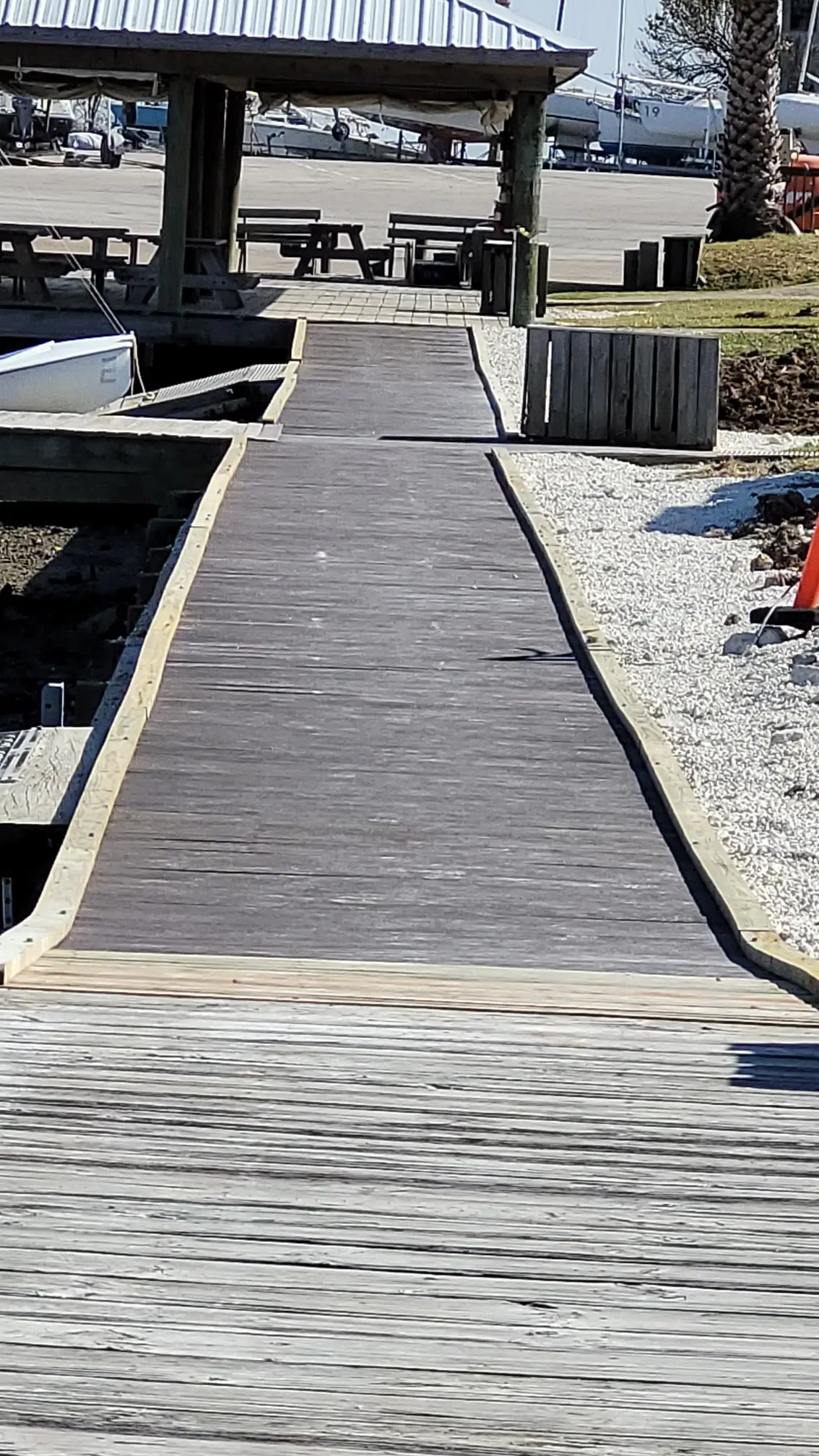Boardwalk framework and decking underway.